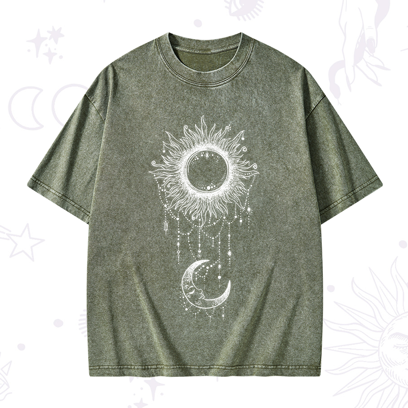 Radiance Of Sun And Moon Washed T-Shirt