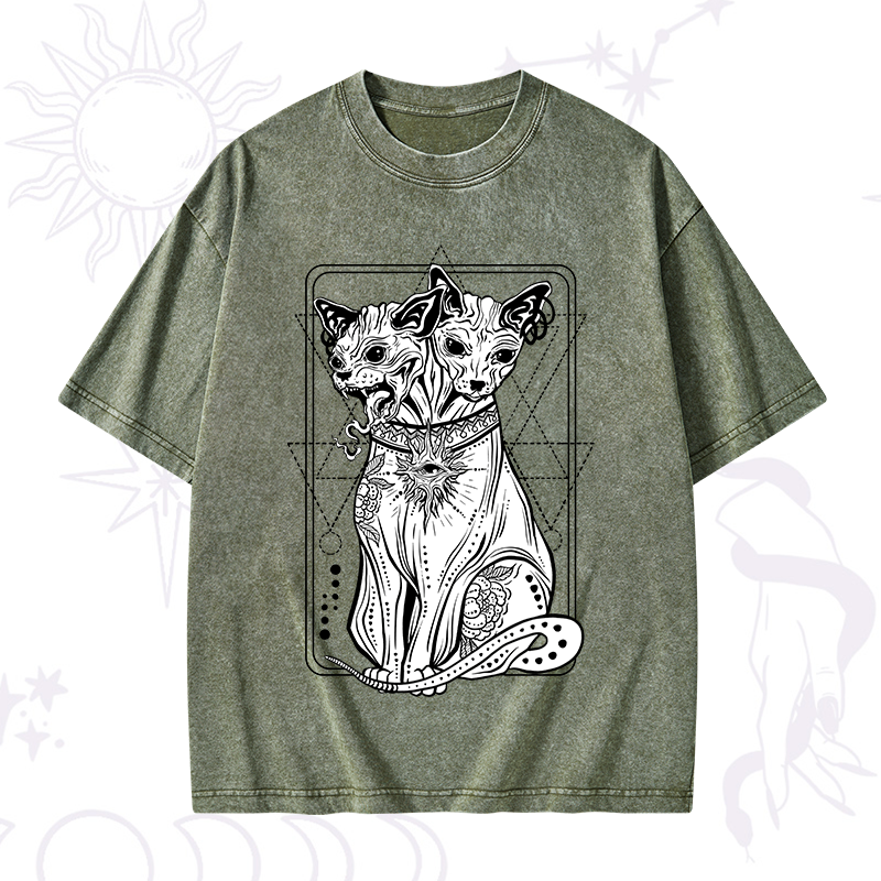 The Cat Goddess Bastet Washed T-Shirt