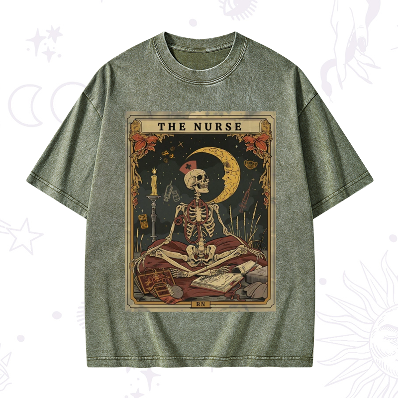 The Nurse Tarot Card Washed T-Shirt