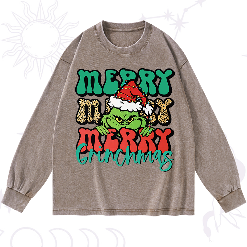 Merry Christmas Washed Long Sleeve Shirt