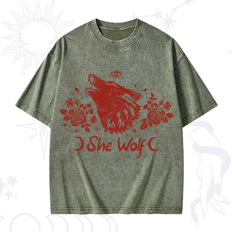 She Wolf Washed T-Shirt