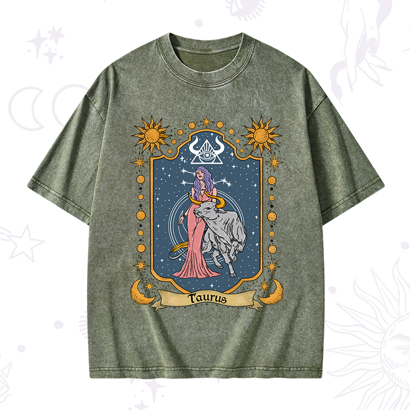 Taurus Zodiac Washed T-Shirt