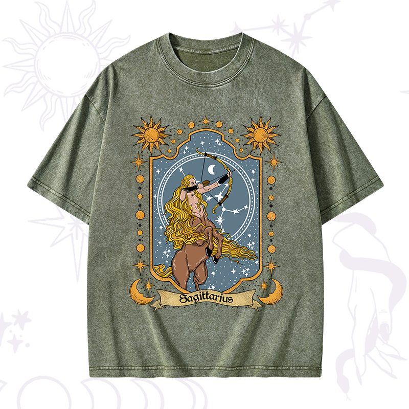 Sagittarius Zodiac Washed T-Shirt