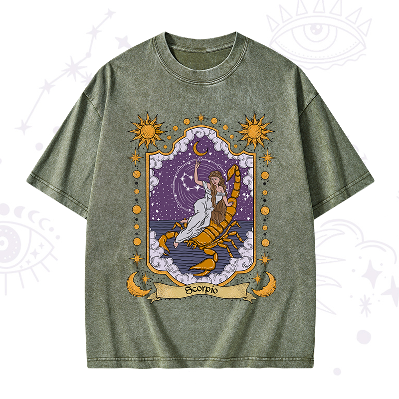 Scorpio Zodiac Washed T-Shirt