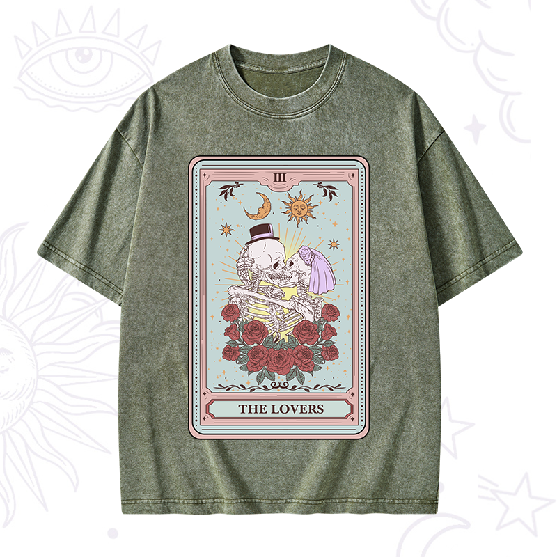 The Lovers Tarot Washed T-Shirt