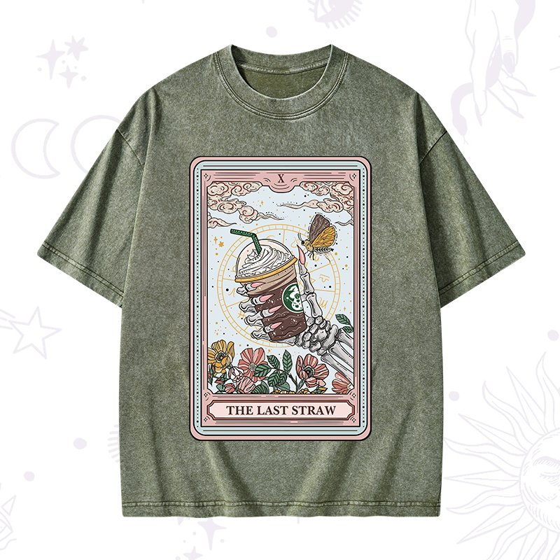 The Last Straw Tarot Washed T-Shirt