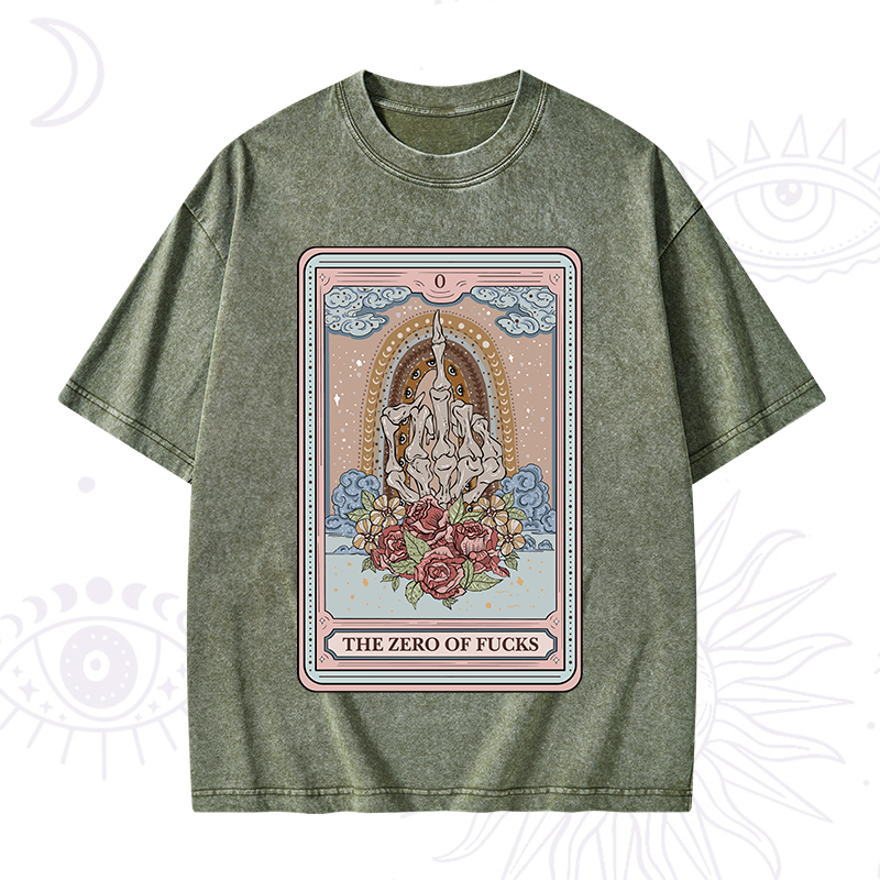 The Zero Of Fucks Tarot Washed T-Shirt