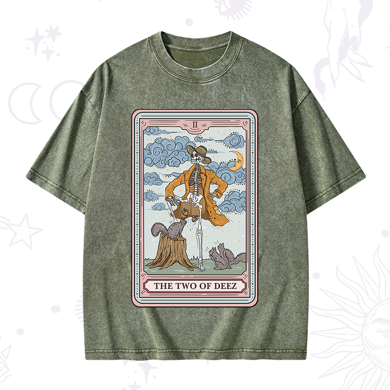 The Two Of Deez Tarot Washed T-Shirt