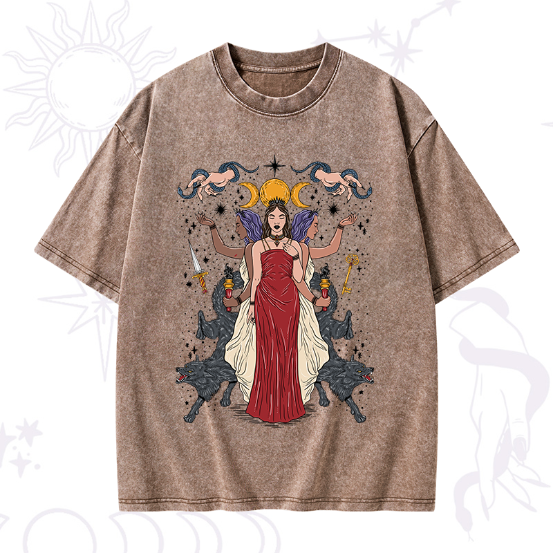 The Triple Goddess Hecate Washed T-Shirt