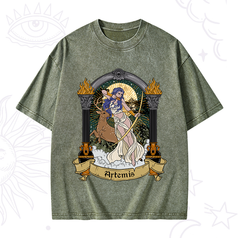 The Huntress Goddess Artemis Washed T-Shirt