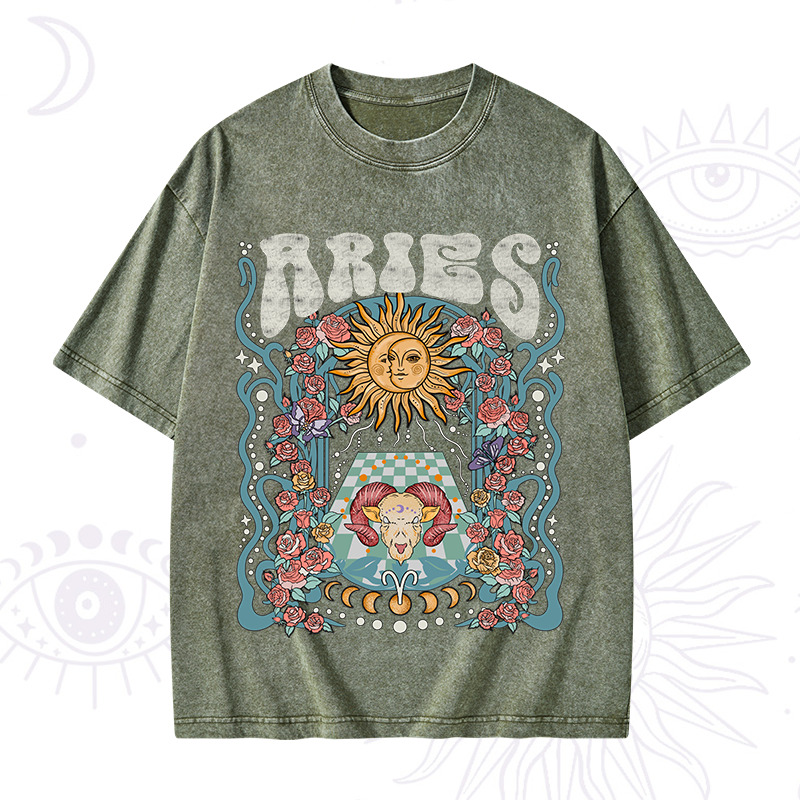 Aries Spirit Zodiac Washed T-Shirt