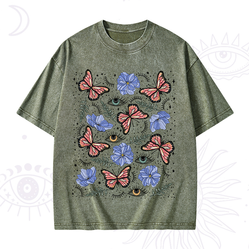 Butterfly Floral Washed T-Shirt