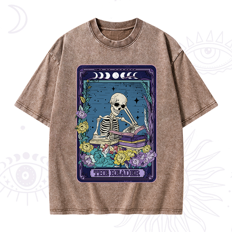 The Reader Tarot Card Washed T-Shirt