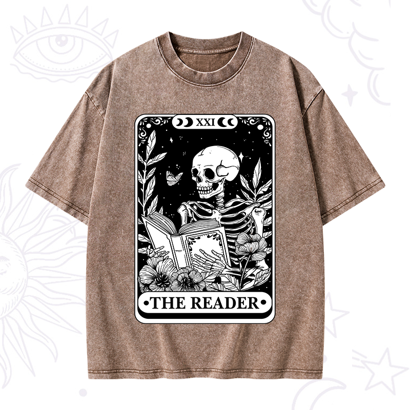 The Reader Tarot Card Washed T-Shirt