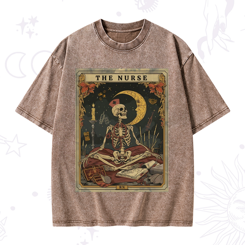 The Nurse Tarot Card Washed T-Shirt