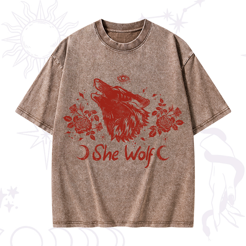 She Wolf Washed T-Shirt