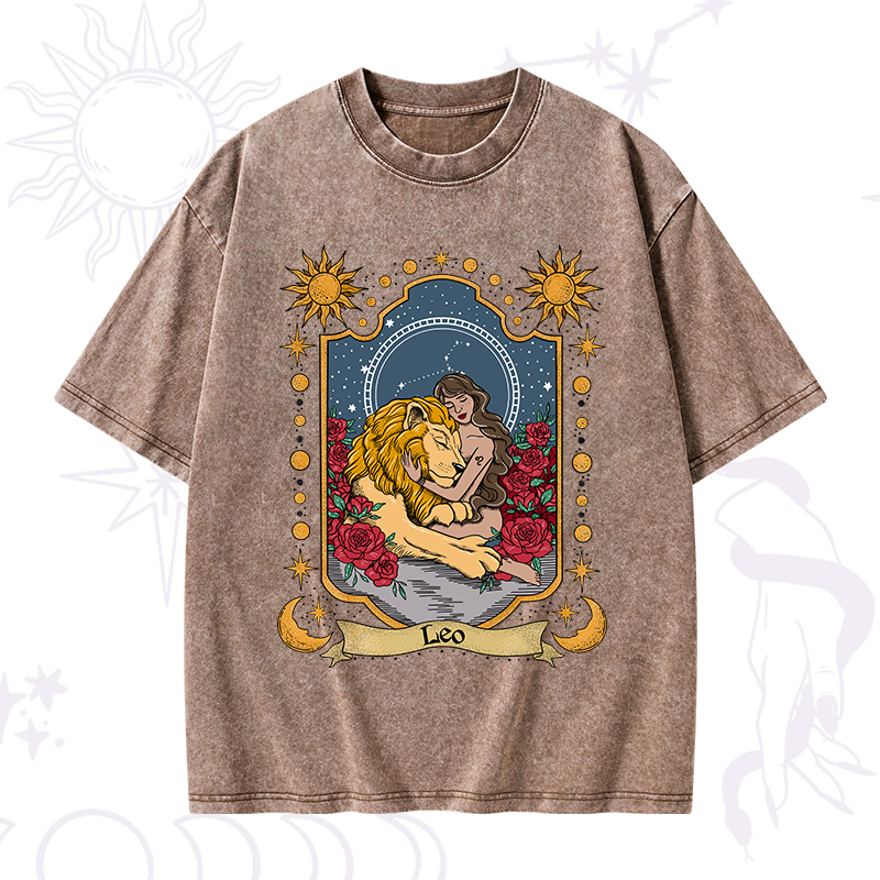 Leo Zodiac Washed T-Shirt