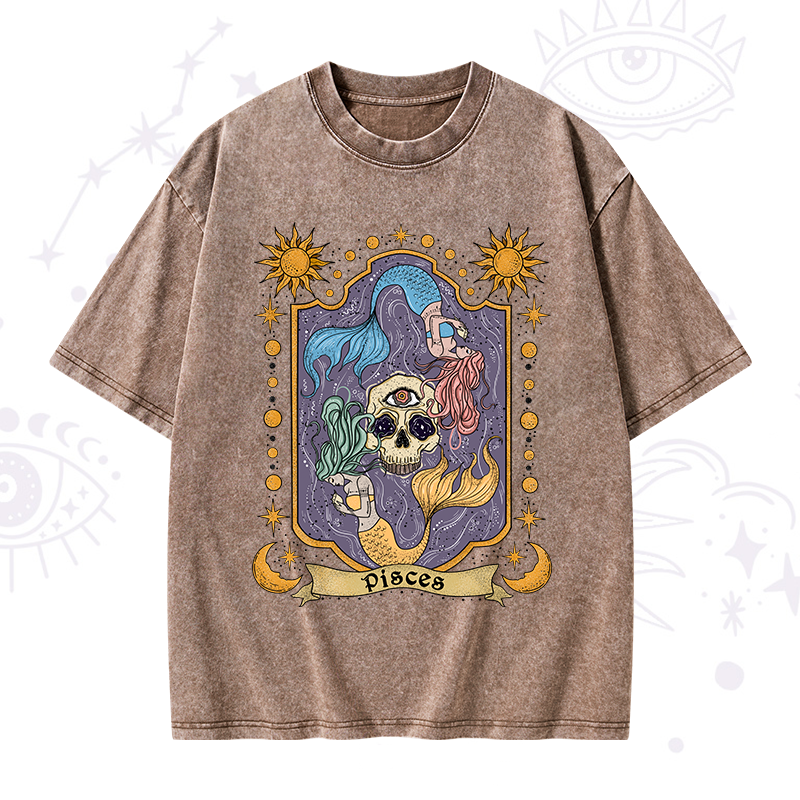 Pisces Zodiac Washed T-Shirt