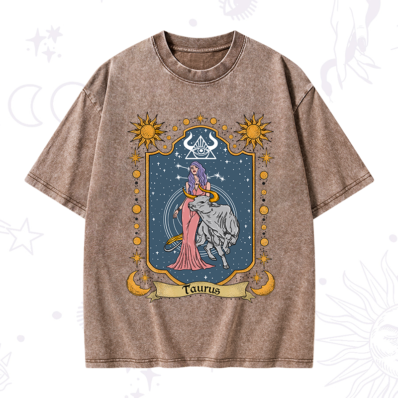 Taurus Zodiac Washed T-Shirt