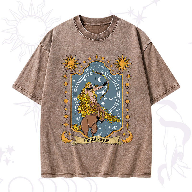 Sagittarius Zodiac Washed T-Shirt