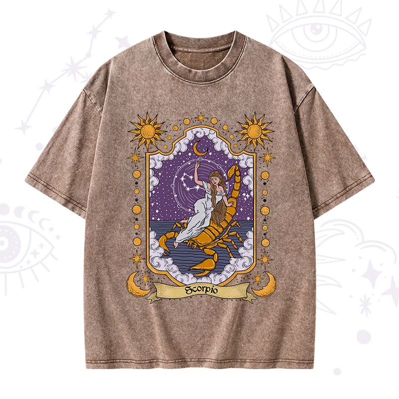 Scorpio Zodiac Washed T-Shirt