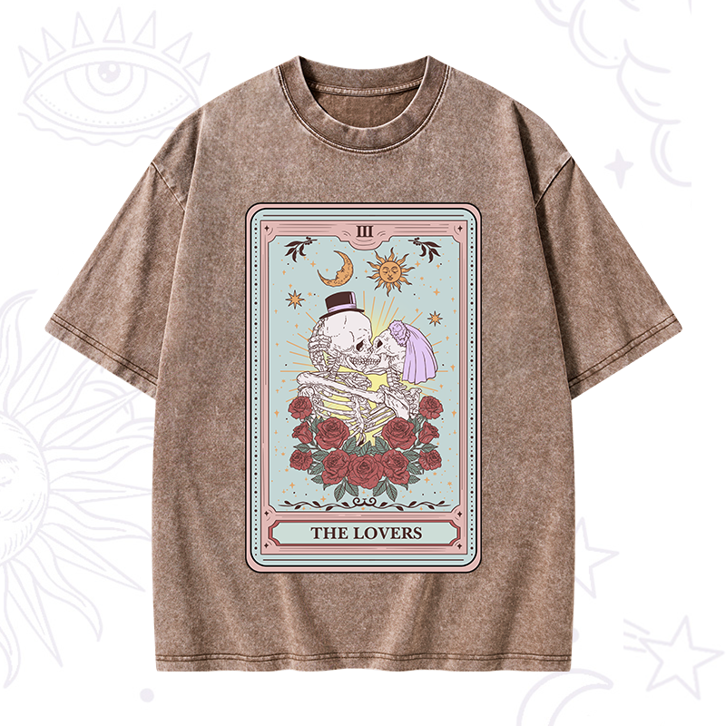 The Lovers Tarot Washed T-Shirt