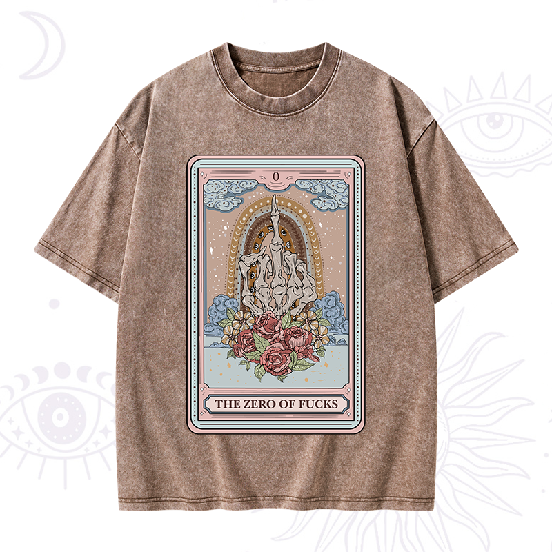 The Zero Of Fucks Tarot Washed T-Shirt