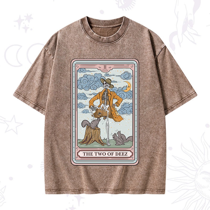 The Two Of Deez Tarot Washed T-Shirt