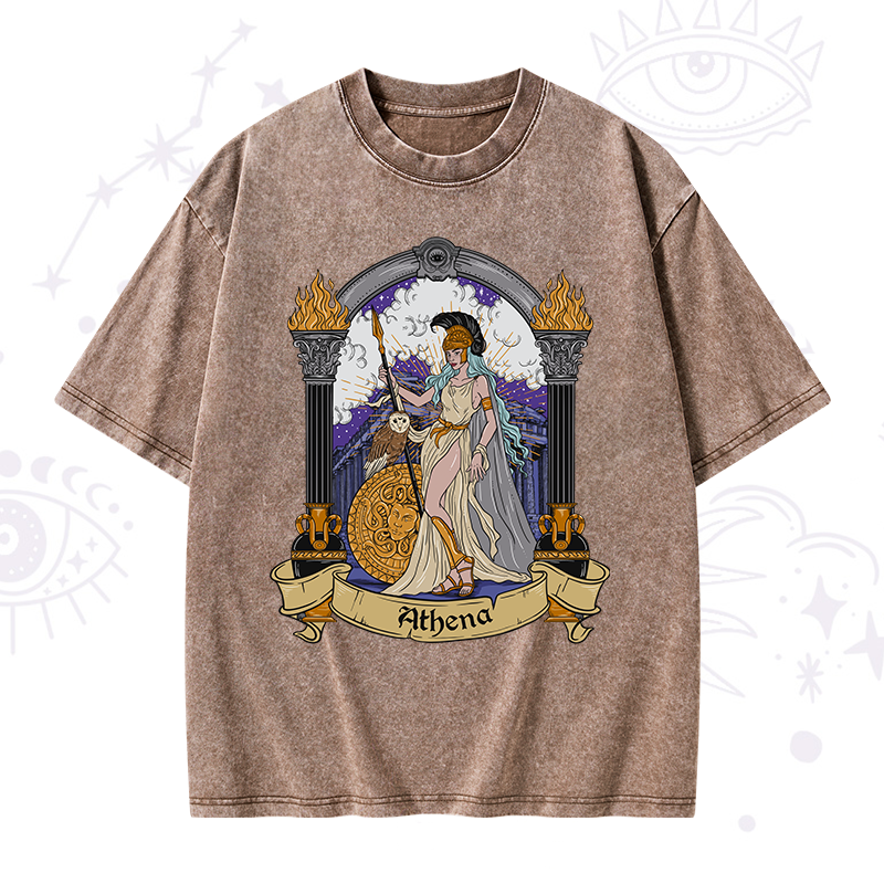 The Wise Goddess Athena Washed T-Shirt