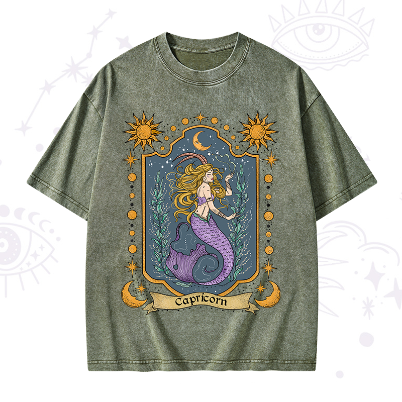 Capricorn Zodiac Washed T-Shirt