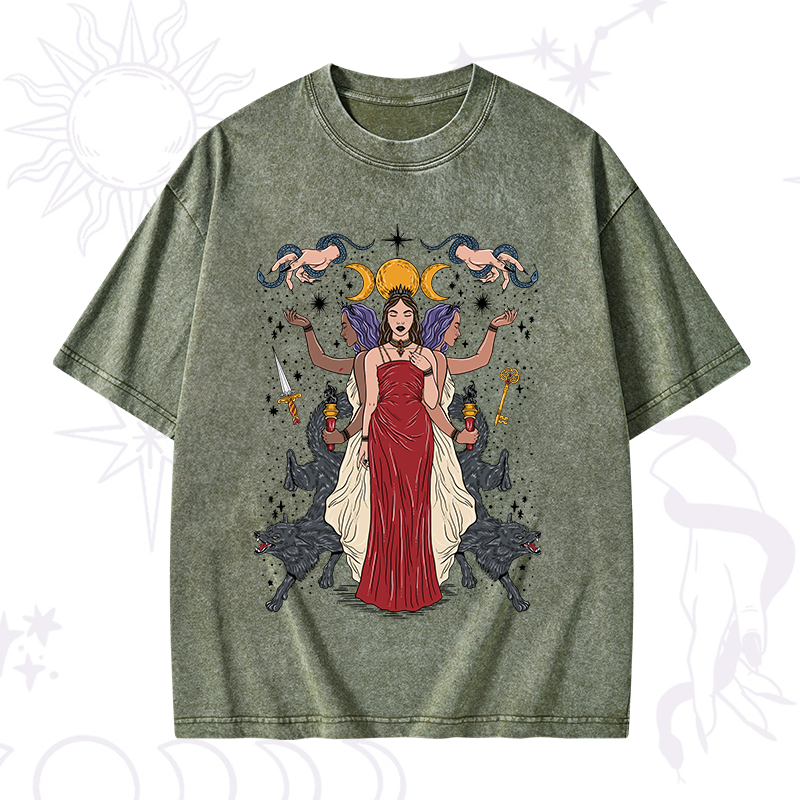 The Triple Goddess Hecate Washed T-Shirt