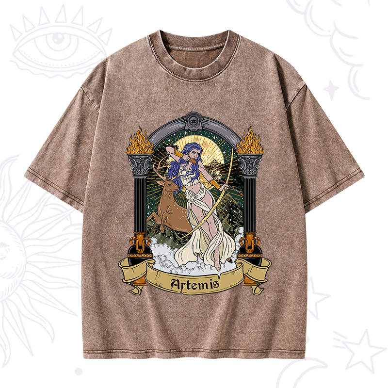 The Huntress Goddess Artemis Washed T-Shirt