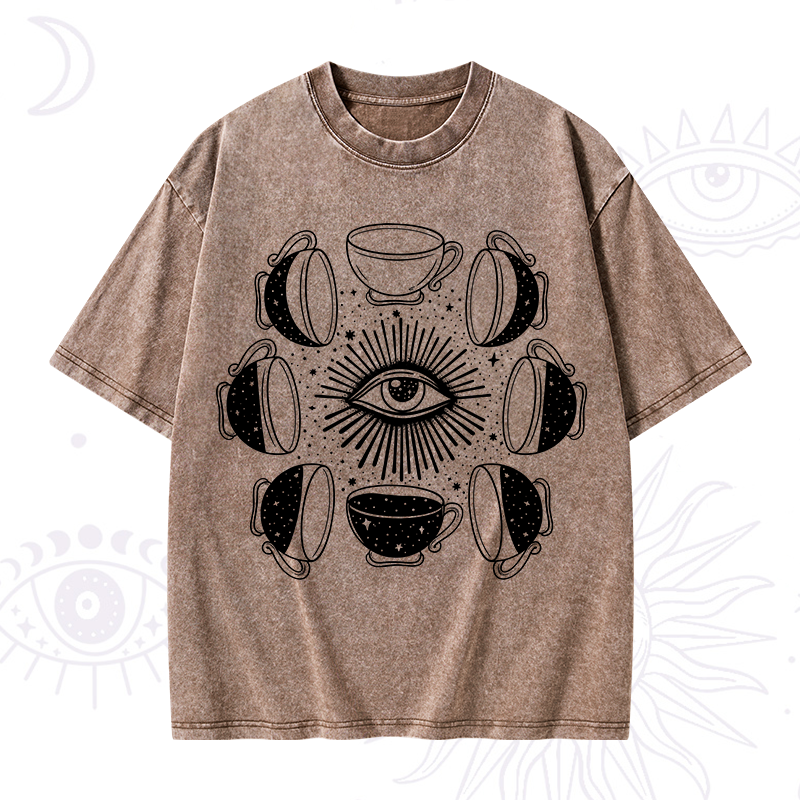 Moon Phase Coffee Washed T-Shirt