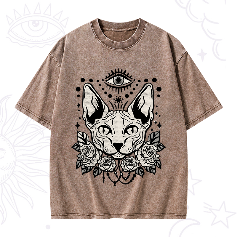 Mystical Cat Washed T-Shirt