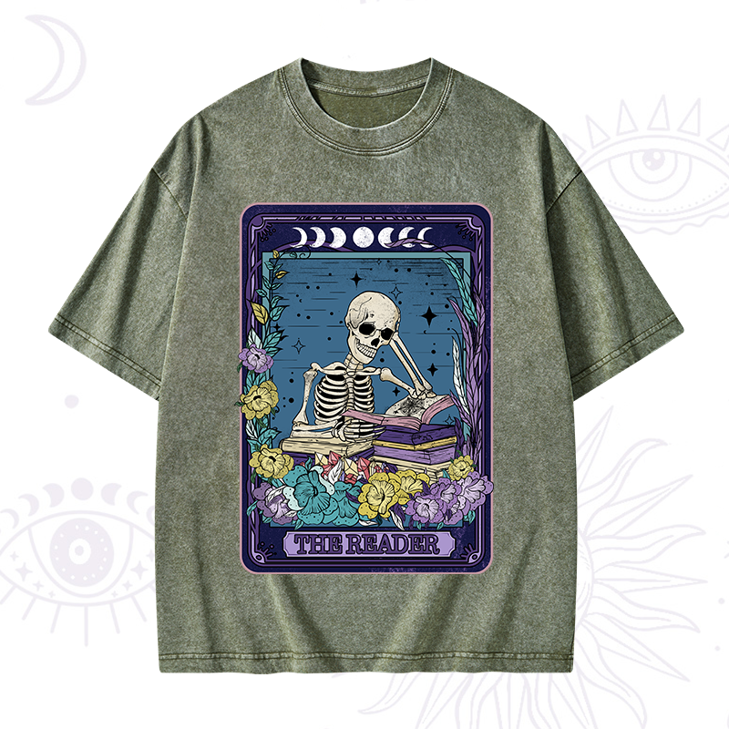 The Reader Tarot Card Washed T-Shirt