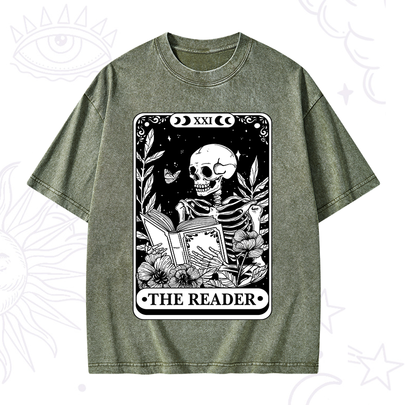 The Reader Tarot Card Washed T-Shirt