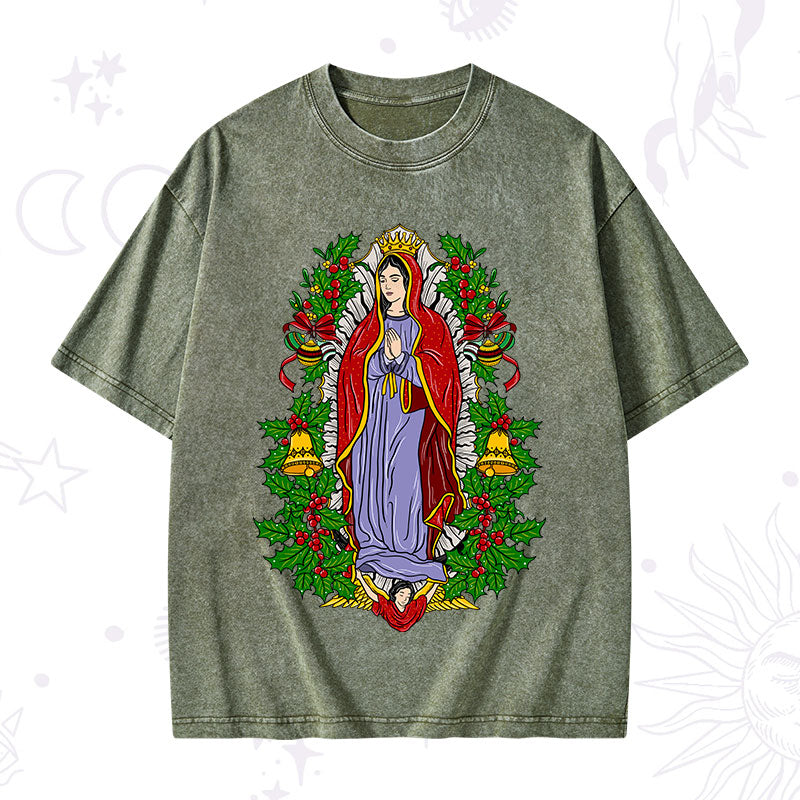 Christmas Mother Mary Washed T-Shirt