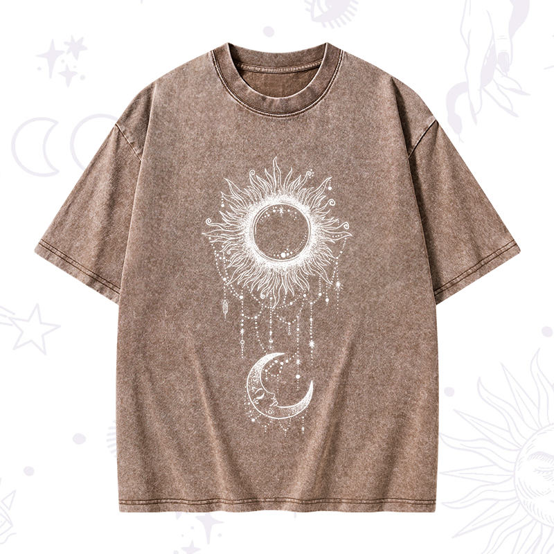 Radiance Of Sun And Moon Washed T-Shirt