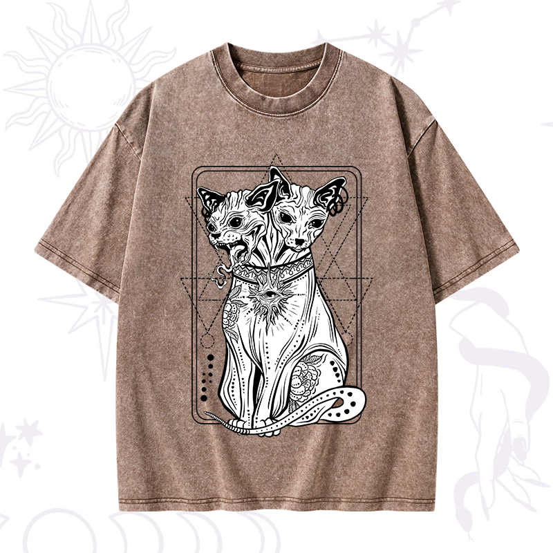 The Cat Goddess Bastet Washed T-Shirt