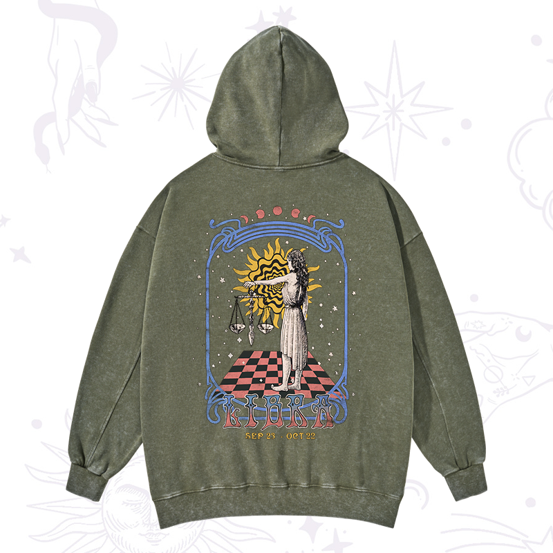 Libra Crew Zodiac Washed Hoodie