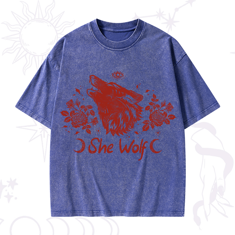 She Wolf Washed T-Shirt