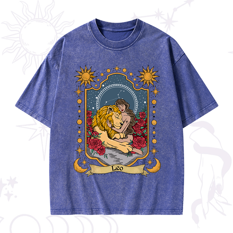 Leo Zodiac Washed T-Shirt