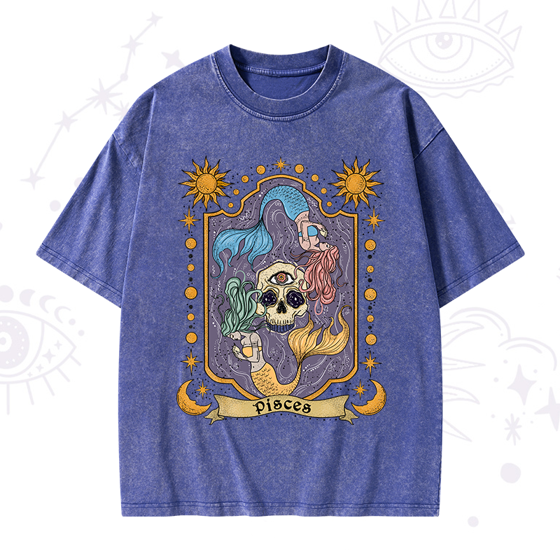 Pisces Zodiac Washed T-Shirt