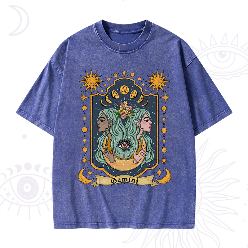 Gemini Zodiac Washed T-Shirt