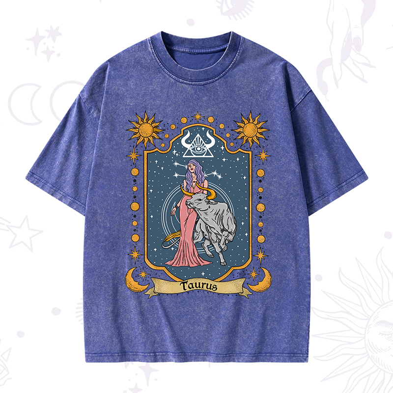 Taurus Zodiac Washed T-Shirt