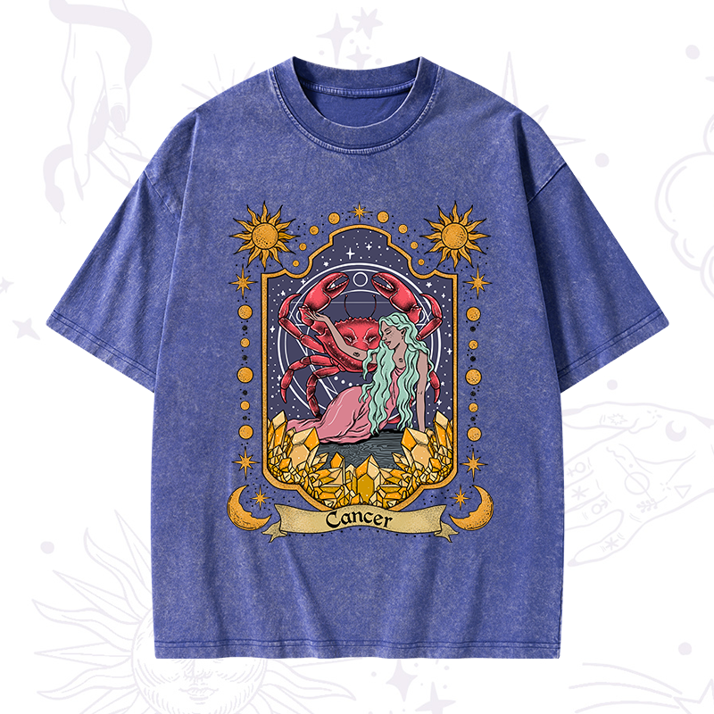 Cancer Zodiac Washed T-Shirt