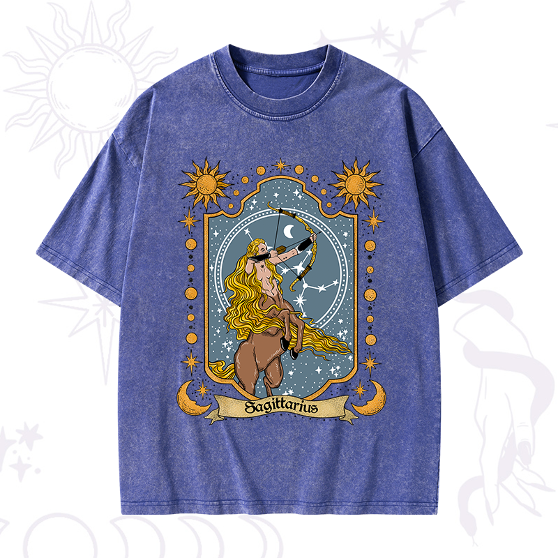 Sagittarius Zodiac Washed T-Shirt