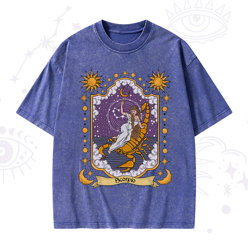 Scorpio Zodiac Washed T-Shirt