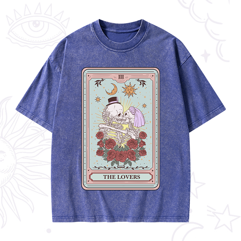 The Lovers Tarot Washed T-Shirt