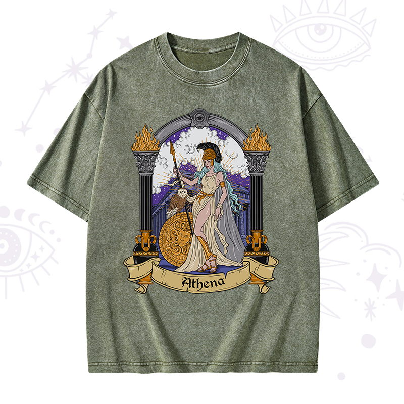 The Wise Goddess Athena Washed T-Shirt